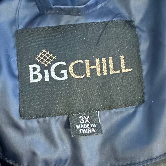 NWT Big Chill Down Blend Puffer Vest Navy Plus 3X - Picture 6 of 9